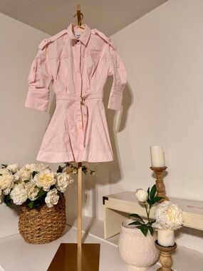 Acler Pale Pink Utility Shirt Dress